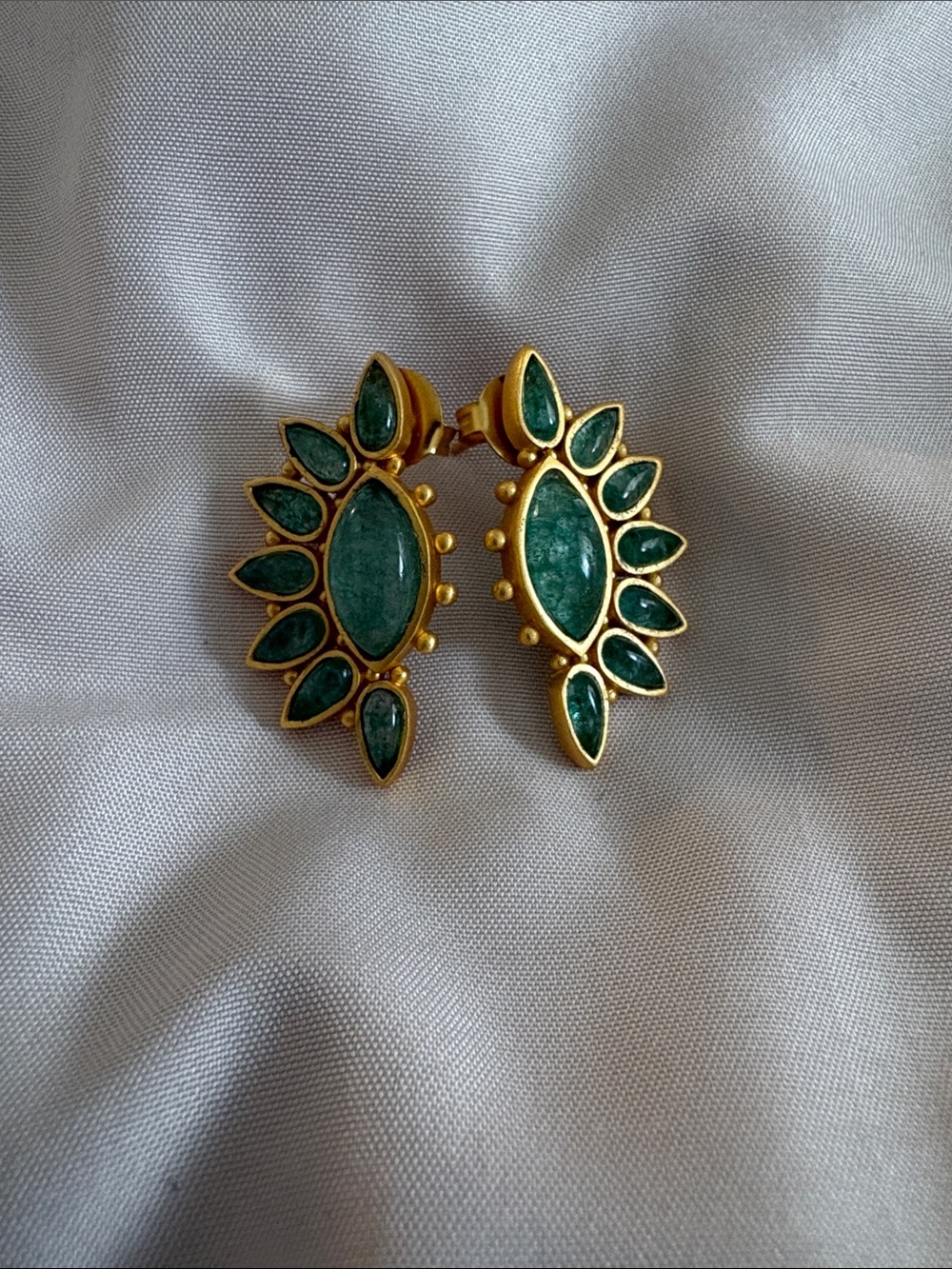 Hummingbird Earrings in Green Strawberry Quartz